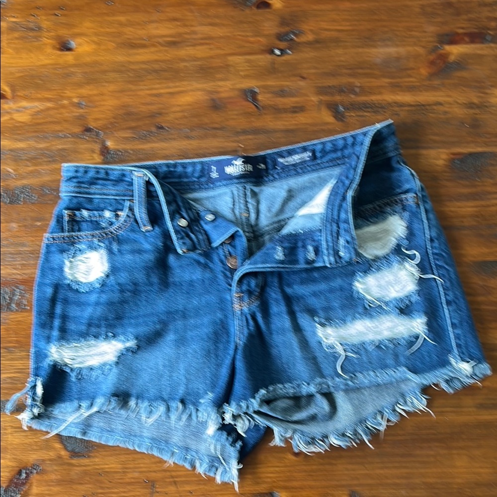 Hollister Blue Distressed Jean Shorts